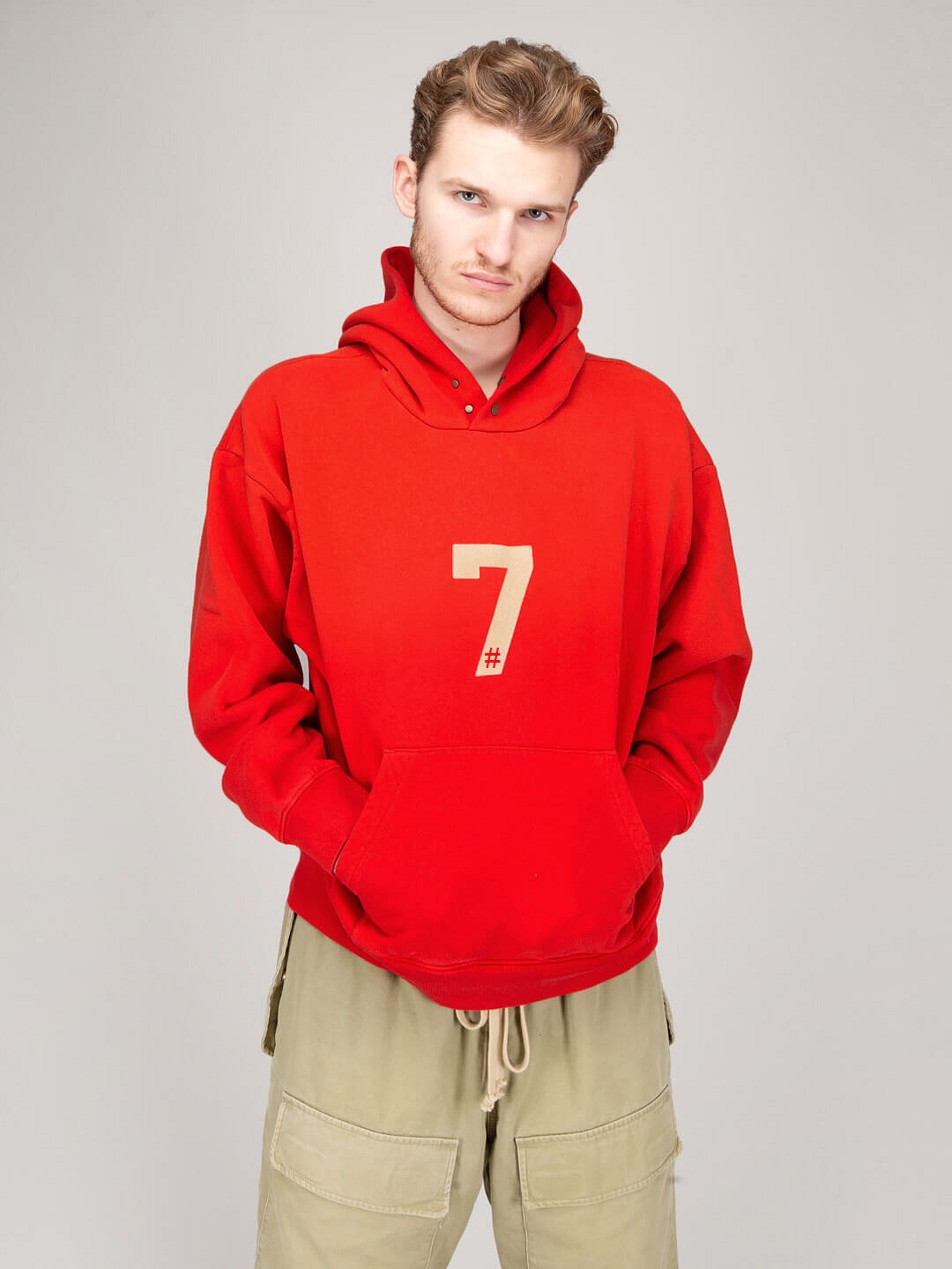 #7 Mens hoodie red